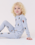 Crew Kids Light Blue Teddy Pajamas