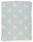 Bebe Organic Faded Blue Cuddle Horse Blanket