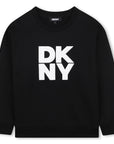 DKNY Black Boys Logo Crew Neck Sweatshirt