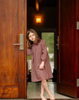 Jolie Burgundy Gingham Dress