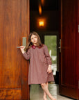 Jolie Burgundy Gingham Dress