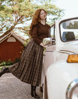 Degree Brown Plaid Pleated Skirt