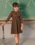 Kix Brown Yoke Detail Denim Jumper Set