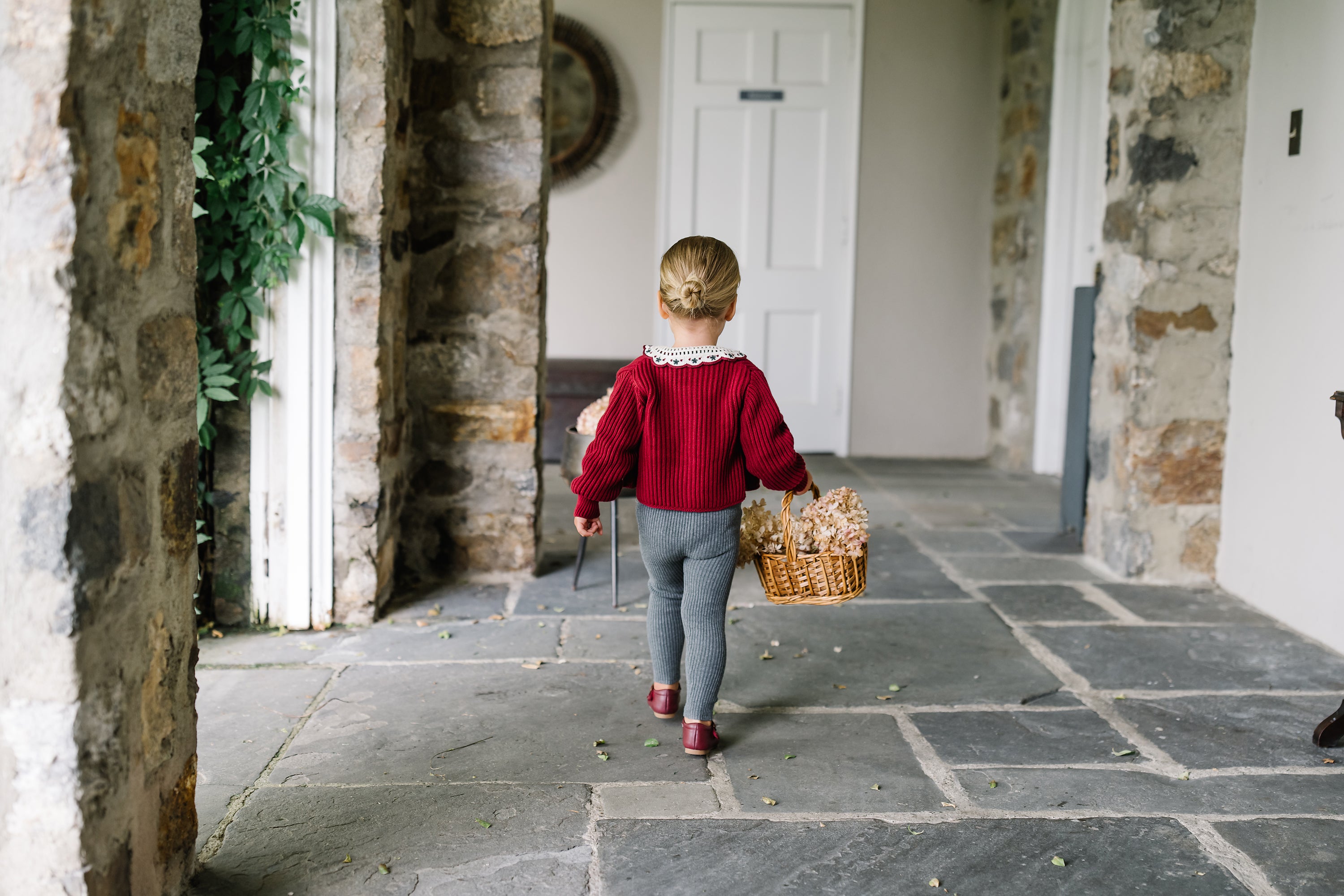 Lil Legs Deep Red Knit Cardigan