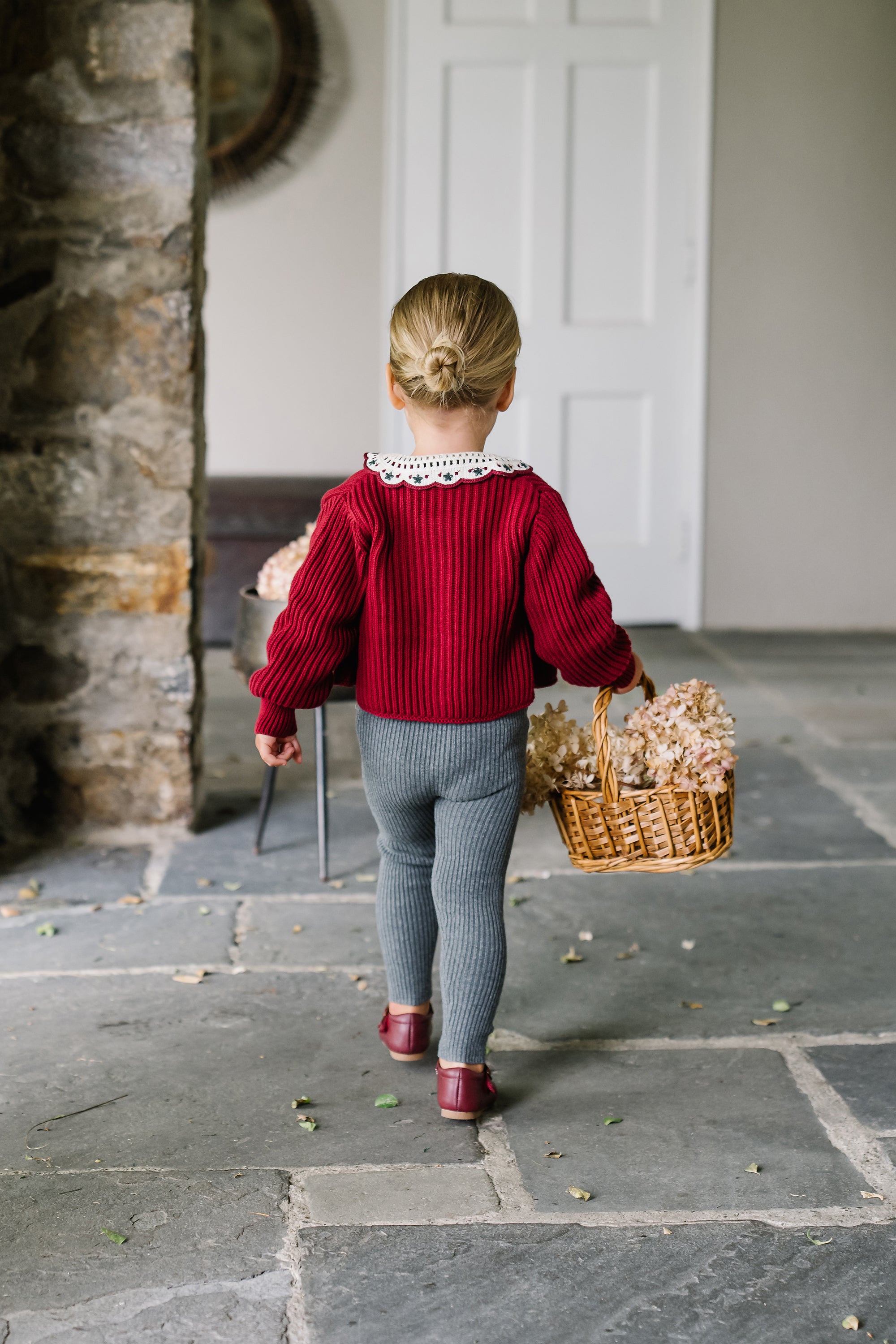 Lil Legs Deep Red Knit Cardigan