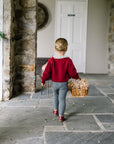 Lil Legs Deep Red Knit Cardigan