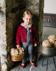 Lil Legs Deep Red Knit Cardigan
