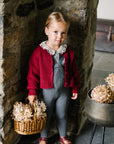 Lil Legs Deep Red Knit Cardigan