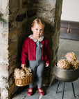 Lil Legs Deep Red Knit Cardigan