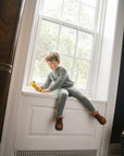 Lil Legs Dusty Blue Cable Knit Set