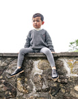 Lil Legs Mid Grey Knit V-Neck Toddler Set