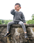 Lil Legs Mid Grey Knit V-Neck Toddler Set