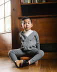 Lil Legs Mid Grey Double Breasted Knit Blazer