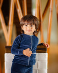 Pouf Navy Velour Pajama