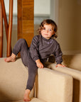 Pouf Dark Grey Embroidered Set