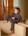 Pouf Dark Grey Embroidered Set