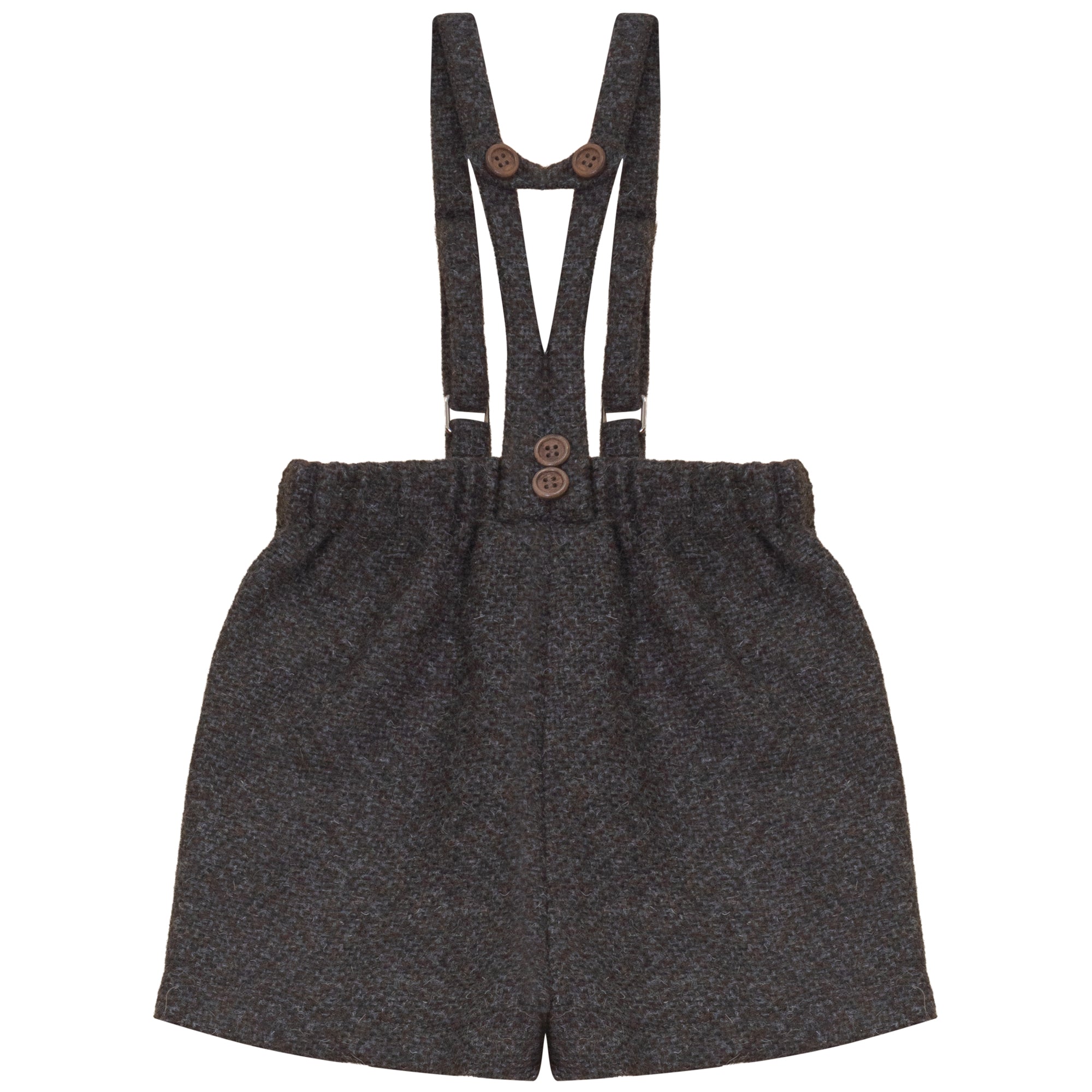 Calla Lili Grey/Brown Tweed Short With Suspender – flamingobabychild