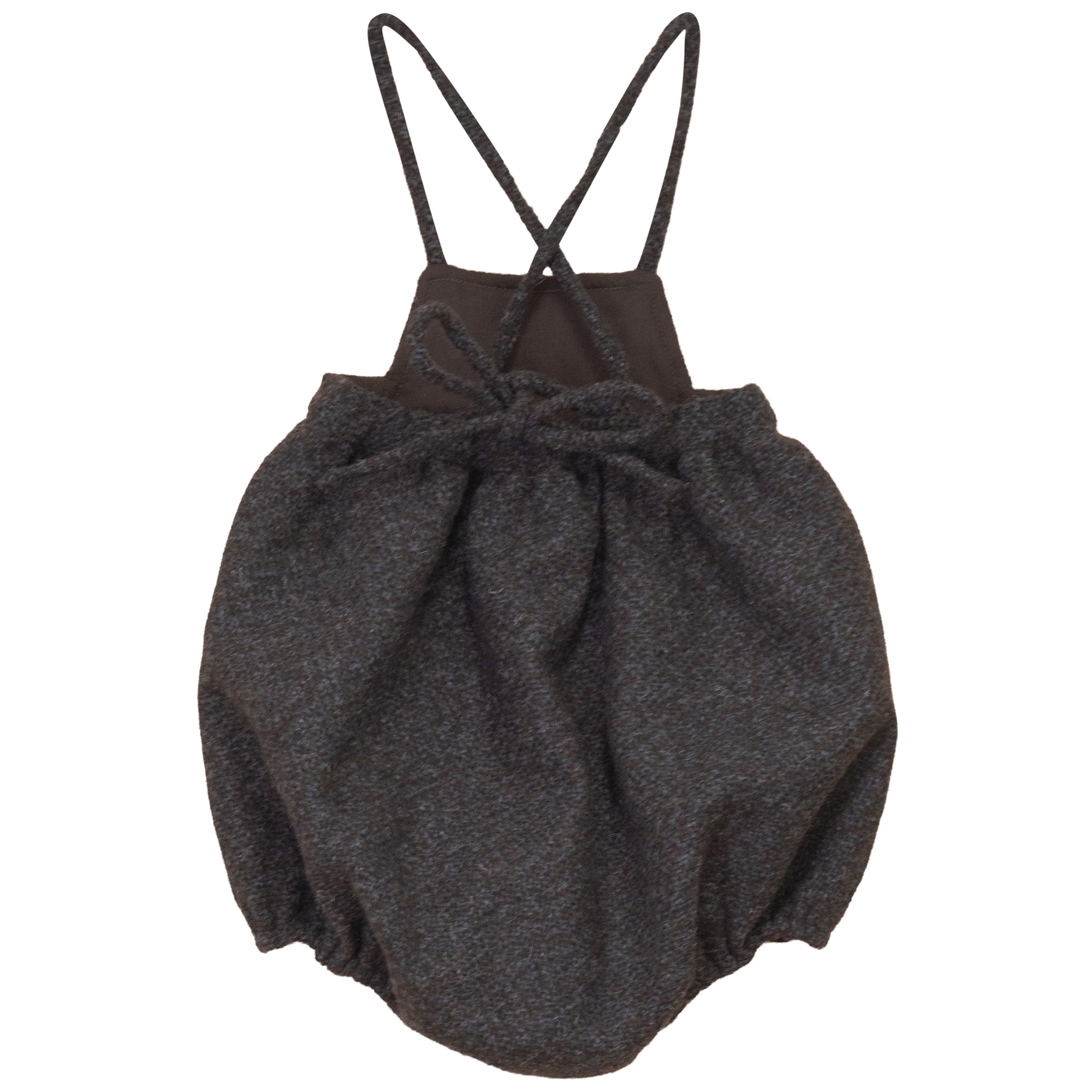 Calla Lili Grey/Brown Girl Tweed Romper – flamingobabychild