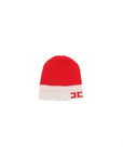 Elisabetta Franchi Ribbed Knit Blanket With Hat