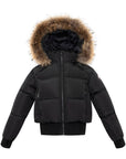 Ellabee Girls Shearling Color Bomber With Natural Racoon Fur