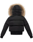 Ellabee Girls Shearling Color Bomber With Natural Racoon Fur