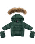 Ellabee Green Natural Racoon Fur Coat
