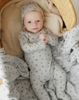 Ely's And Co Blue Floral Pointelle Footie Set