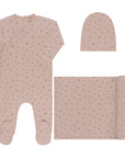 Ely's And Co Pink Floral Pointelle Footie Set