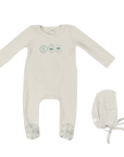 Milk Denmark Embroidered Footie + Hat