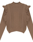 Gem Camel Cable Knit Skirt Set