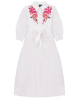 Gem White Floral Embroidered Dress