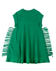 Loud Green Chest Logo Print Dress