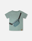 Deux Par Deux Stormy Sea Print On Chest T-Shirt
