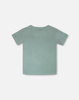 Deux Par Deux Stormy Sea Print On Chest T-Shirt