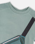 Deux Par Deux Stormy Sea Print On Chest T-Shirt