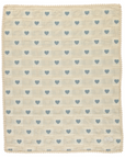 Bebe Organic Heart Blue Patch Blanket