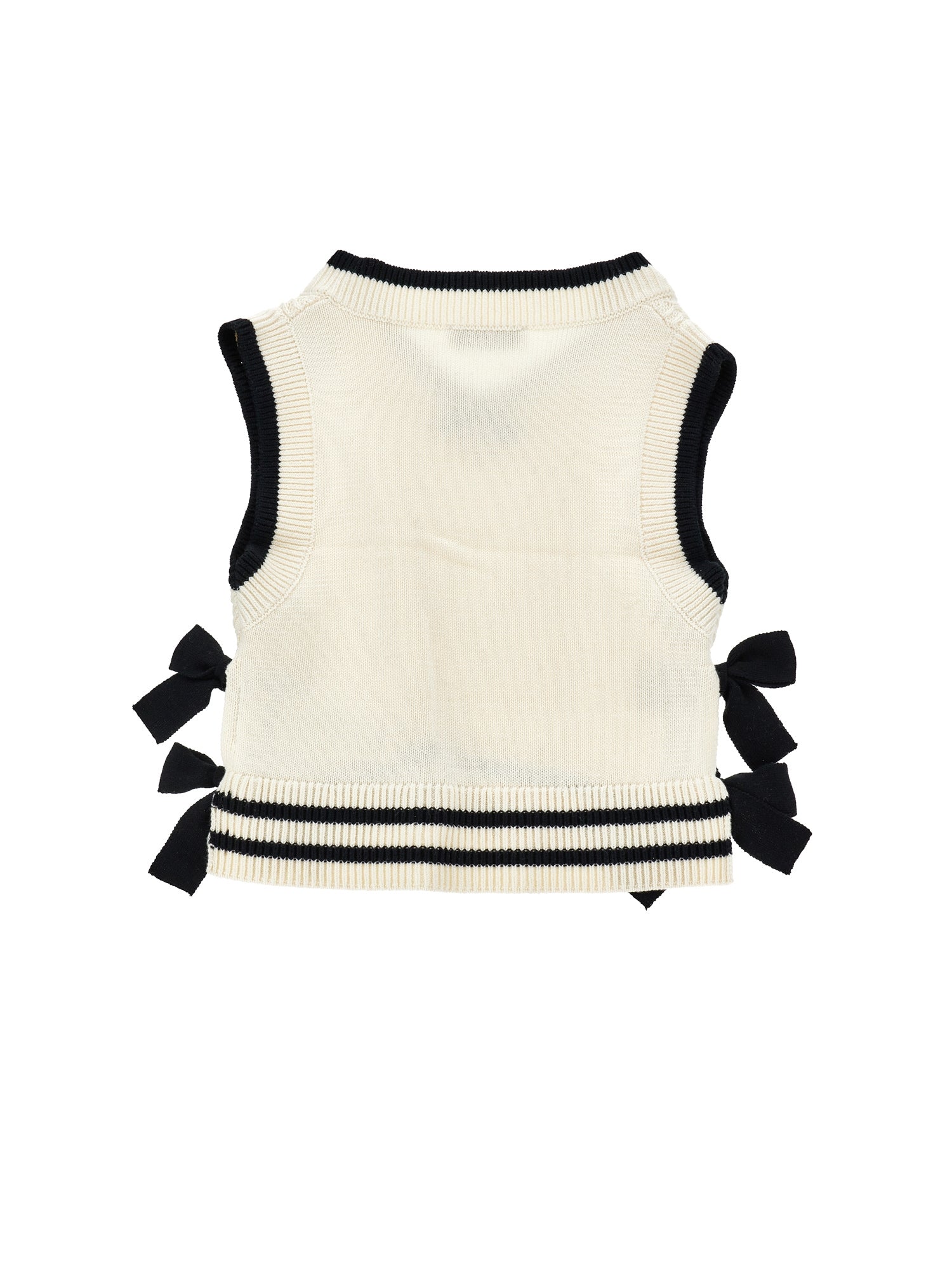 CLANE W FACE SIDE RIBBON KNIT VEST Philosophy Knit Vest with Bows 