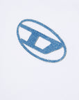 Diesel White T-Shirt With Blue Logo