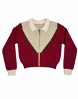 Cottier Crimson Delilah Knit Zip Top
