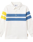 Kix White\Blue\Yellow Long Sleeve Polo