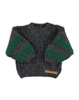 Piupiuchick Grey/Green Stripes Knit Sweater