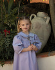 Jouet Lilac Gown With Crochet Trim Collar