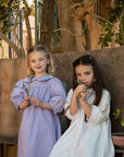Jouet Lilac Gown With Crochet Trim Collar
