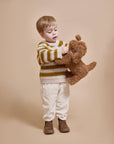 Buho Ocre Stripes Sweater With Overall