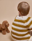 Buho Ocre Stripes Sweater With Overall