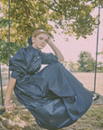 Tea Teen Blue Taffeta Gown With Gathered Waist