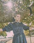 Tea Teen Blue Taffeta Gown With Gathered Waist