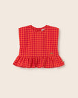 My Little Cozmo Coral Gingham Bloomer Set