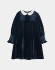 Cera Una Volta Navy Blue Lory Velvet Dress