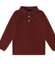 Bopop Burgundy Emblem Long Sleeve Polo